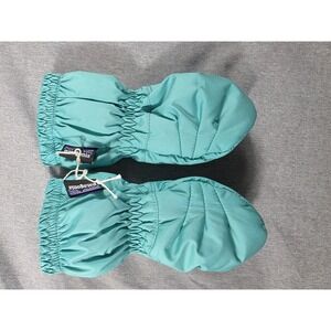 NWOT *READ* Patagonia Baby Puff Mittens Water Resistant 0-3 Months Mint Green
